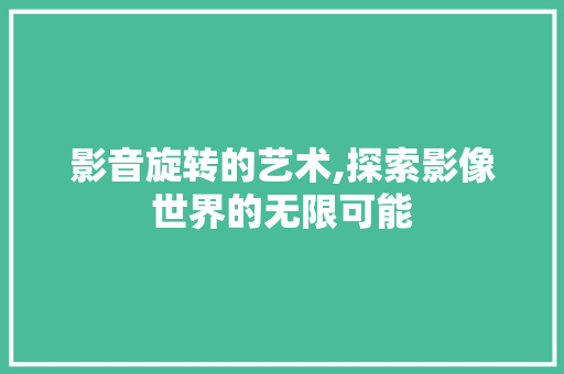 影音旋转的艺术,探索影像世界的无限可能