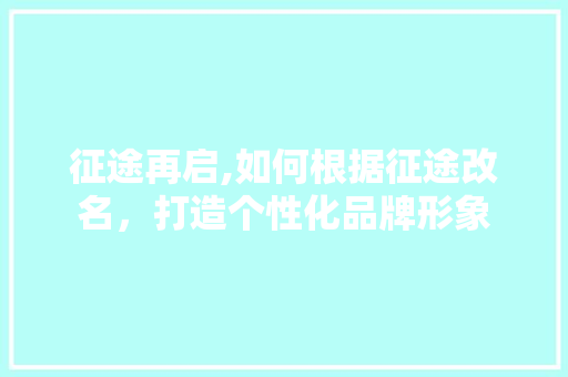 征途再启,如何根据征途改名，打造个性化品牌形象