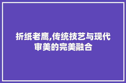折纸老鹰,传统技艺与现代审美的完美融合