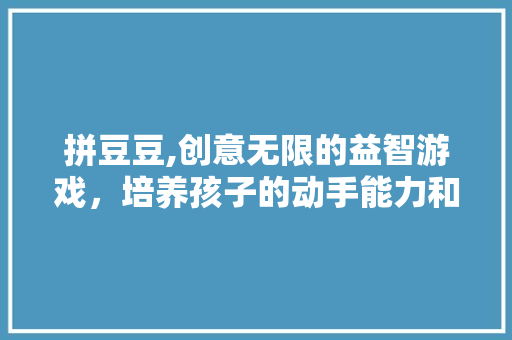 拼豆豆,创意无限的益智游戏，培养孩子的动手能力和创造力