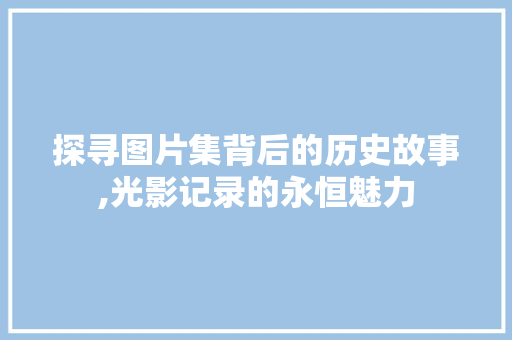 探寻图片集背后的历史故事,光影记录的永恒魅力