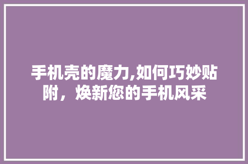 手机壳的魔力,如何巧妙贴附，焕新您的手机风采 Web前端