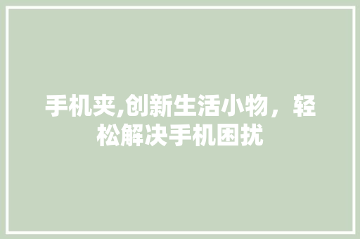 手机夹,创新生活小物，轻松解决手机困扰