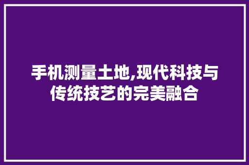 手机测量土地,现代科技与传统技艺的完美融合