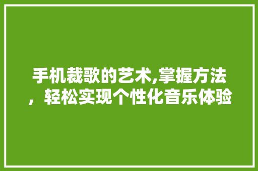 手机裁歌的艺术,掌握方法，轻松实现个性化音乐体验