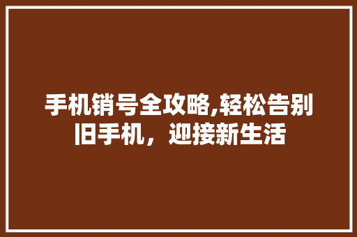 手机销号全攻略,轻松告别旧手机，迎接新生活
