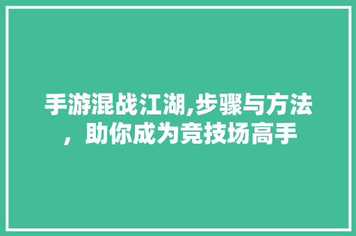 手游混战江湖,步骤与方法，助你成为竞技场高手