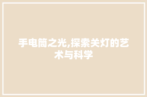 手电筒之光,探索关灯的艺术与科学