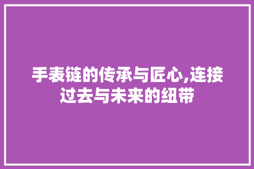 手表链的传承与匠心,连接过去与未来的纽带
