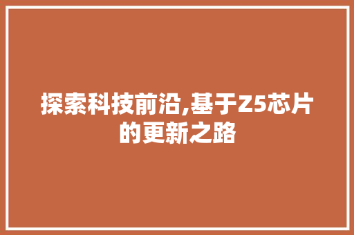 探索科技前沿,基于Z5芯片的更新之路