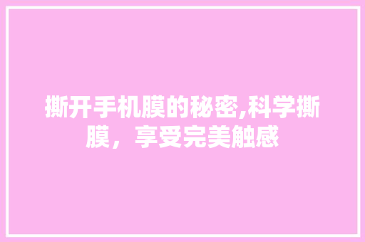 撕开手机膜的秘密,科学撕膜，享受完美触感 友链在线