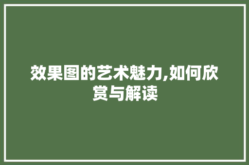 效果图的艺术魅力,如何欣赏与解读