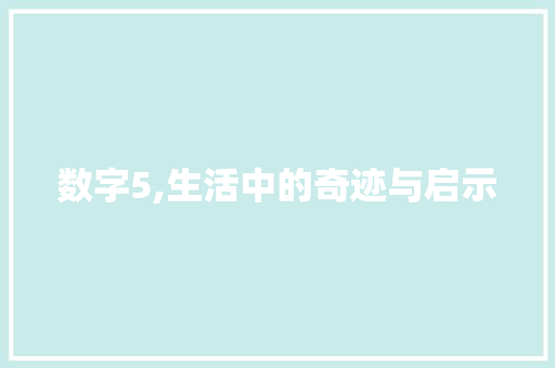 数字5,生活中的奇迹与启示 服务器/数据库