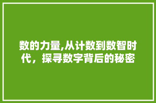 数的力量,从计数到数智时代，探寻数字背后的秘密
