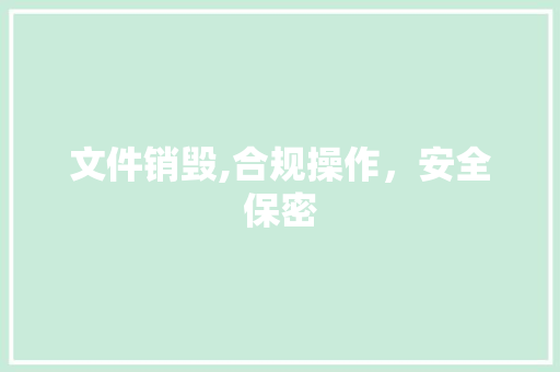 文件销毁,合规操作，安全保密 WordPress教程