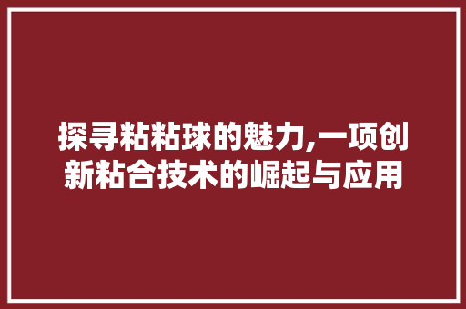 探寻粘粘球的魅力,一项创新粘合技术的崛起与应用