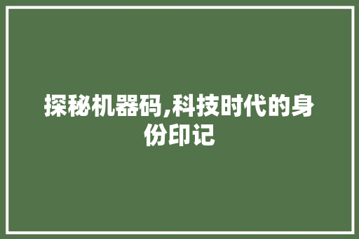 探秘机器码,科技时代的身份印记 WordPress教程