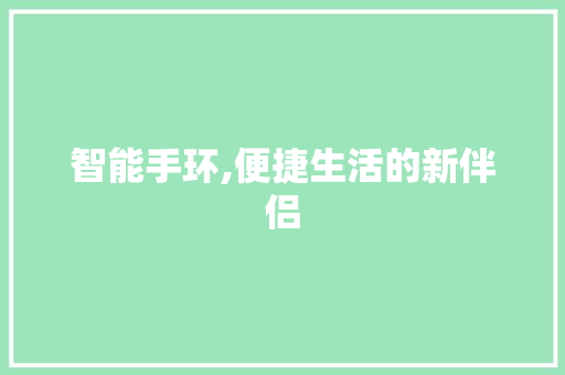 智能手环,便捷生活的新伴侣 建站教程