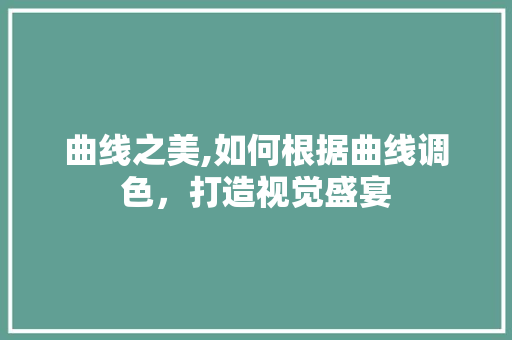 曲线之美,如何根据曲线调色，打造视觉盛宴