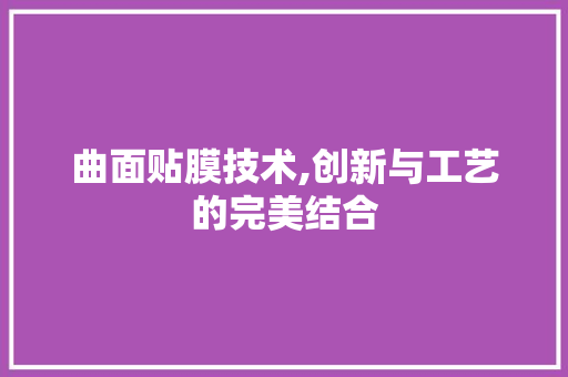 曲面贴膜技术,创新与工艺的完美结合