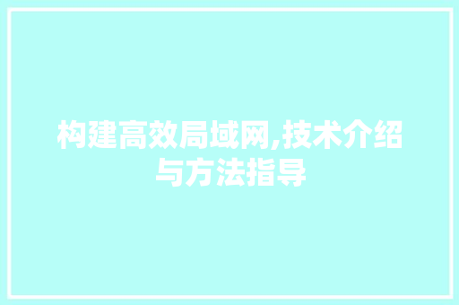 构建高效局域网,技术介绍与方法指导 WordPress教程 构建高效局域网,技术介绍与方法指导 WordPress教程