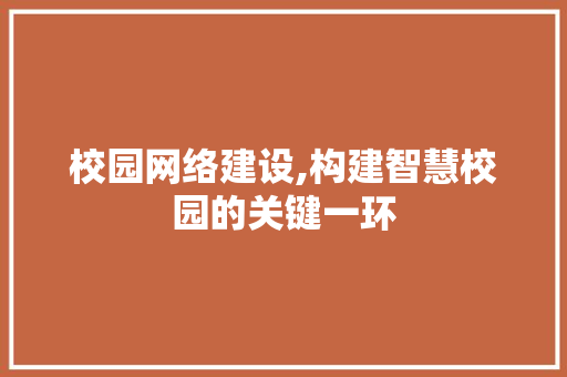 校园网络建设,构建智慧校园的关键一环 SEO教程