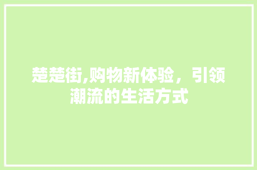 楚楚街,购物新体验，引领潮流的生活方式