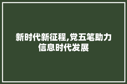 新时代新征程,党五笔助力信息时代发展