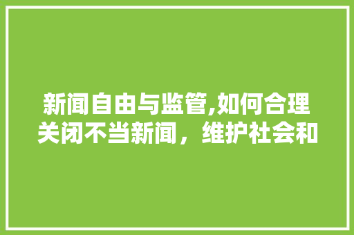 新闻自由与监管,如何合理关闭不当新闻，维护社会和谐 友链在线