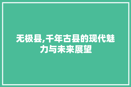 无极县,千年古县的现代魅力与未来展望