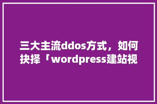 三大主流ddos方式，如何抉择「wordpress建站视频教程」 三大主流ddos方式，如何抉择「wordpress建站视频教程」 Web前端