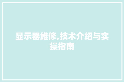 显示器维修,技术介绍与实操指南 SEO教程