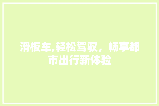 滑板车,轻松驾驭，畅享都市出行新体验