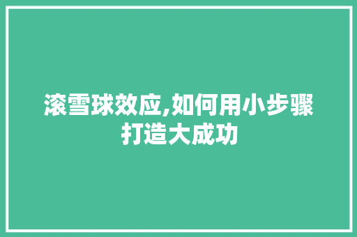 滚雪球效应,如何用小步骤打造大成功