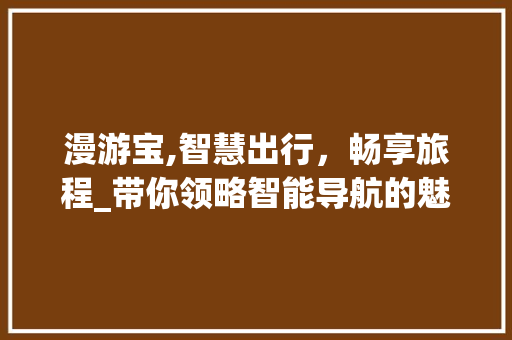 漫游宝,智慧出行，畅享旅程_带你领略智能导航的魅力