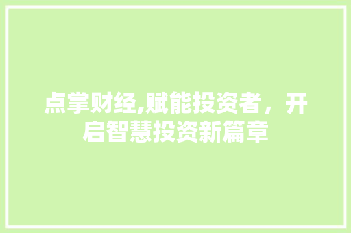 点掌财经,赋能投资者，开启智慧投资新篇章 Web前端