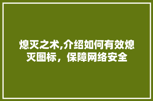 熄灭之术,介绍如何有效熄灭图标，保障网络安全