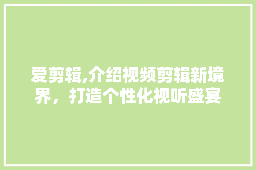 爱剪辑,介绍视频剪辑新境界，打造个性化视听盛宴