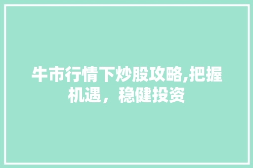 牛市行情下炒股攻略,把握机遇，稳健投资