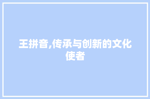 王拼音,传承与创新的文化使者