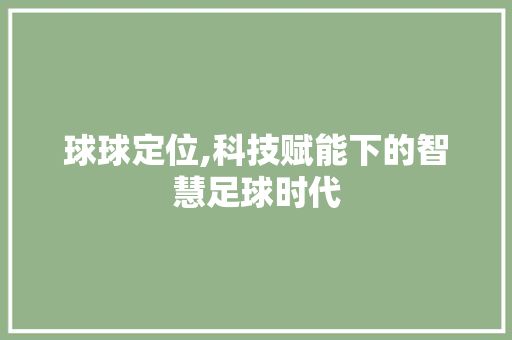 球球定位,科技赋能下的智慧足球时代