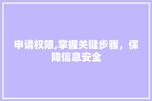 申请权限,掌握关键步骤，保障信息安全 友链在线