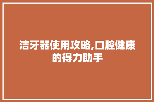 洁牙器使用攻略,口腔健康的得力助手 洁牙器使用攻略,口腔健康的得力助手