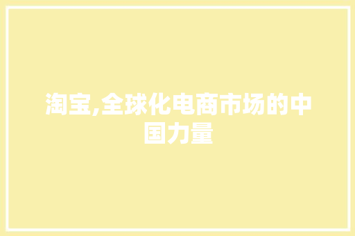 淘宝,全球化电商市场的中国力量
