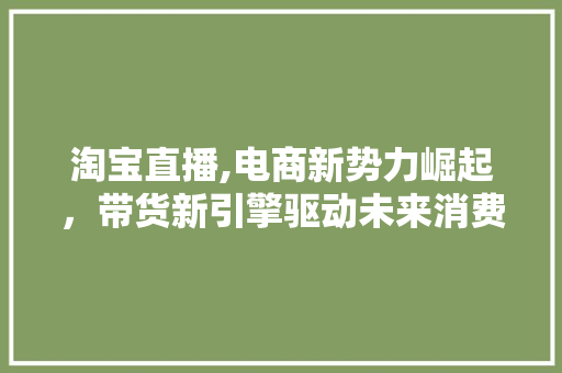 淘宝直播,电商新势力崛起，带货新引擎驱动未来消费