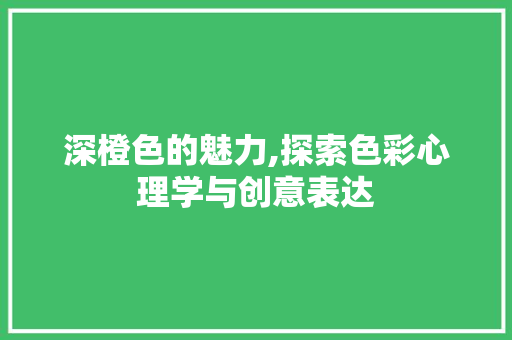 深橙色的魅力,探索色彩心理学与创意表达