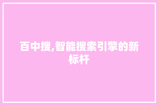 百中搜,智能搜索引擎的新标杆 SEO教程