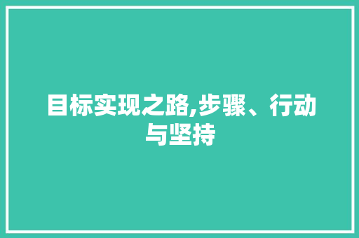目标实现之路,步骤、行动与坚持