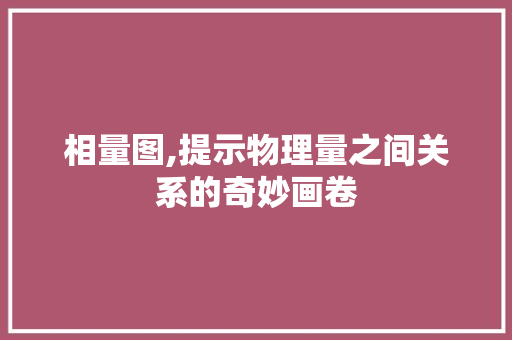 相量图,提示物理量之间关系的奇妙画卷