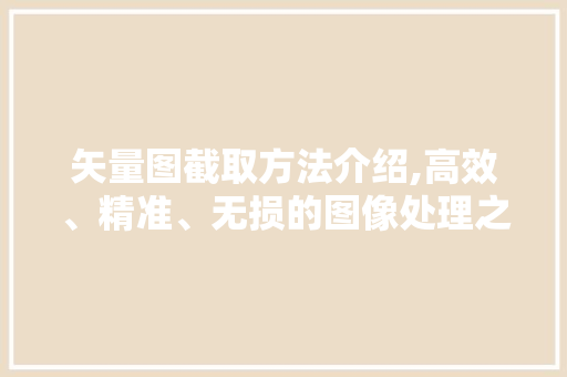 矢量图截取方法介绍,高效、精准、无损的图像处理之路